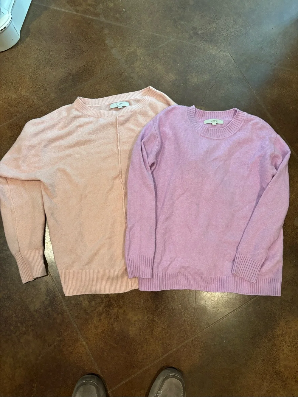 LOFT size Small Crewneck Sweaters- Light Pink & Lilac Pink